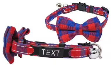Cat / Pup Collar -  Customised Bow Collar with Personalised tag