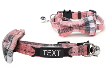 Cat / Pup Collar -  Customised Bow Collar with Personalised tag