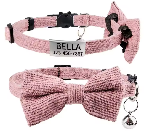 Cat / Pup Collar -  Customised Bow Collar with Personalised tag