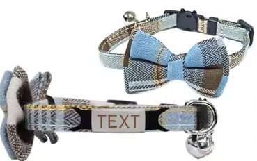 Cat / Pup Collar -  Customised Bow Collar with Personalised tag