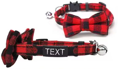 Cat / Pup Collar -  Customised Bow Collar with Personalised tag