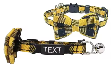 Cat / Pup Collar -  Customised Bow Collar with Personalised tag
